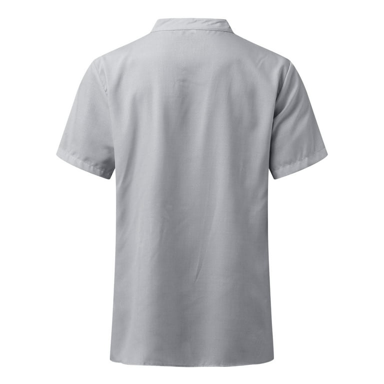 adviicd Columbia Shirts For Men Mens Casual Button Down Shirts Short Sleeve  Cotton Dress Shirt Blue XL