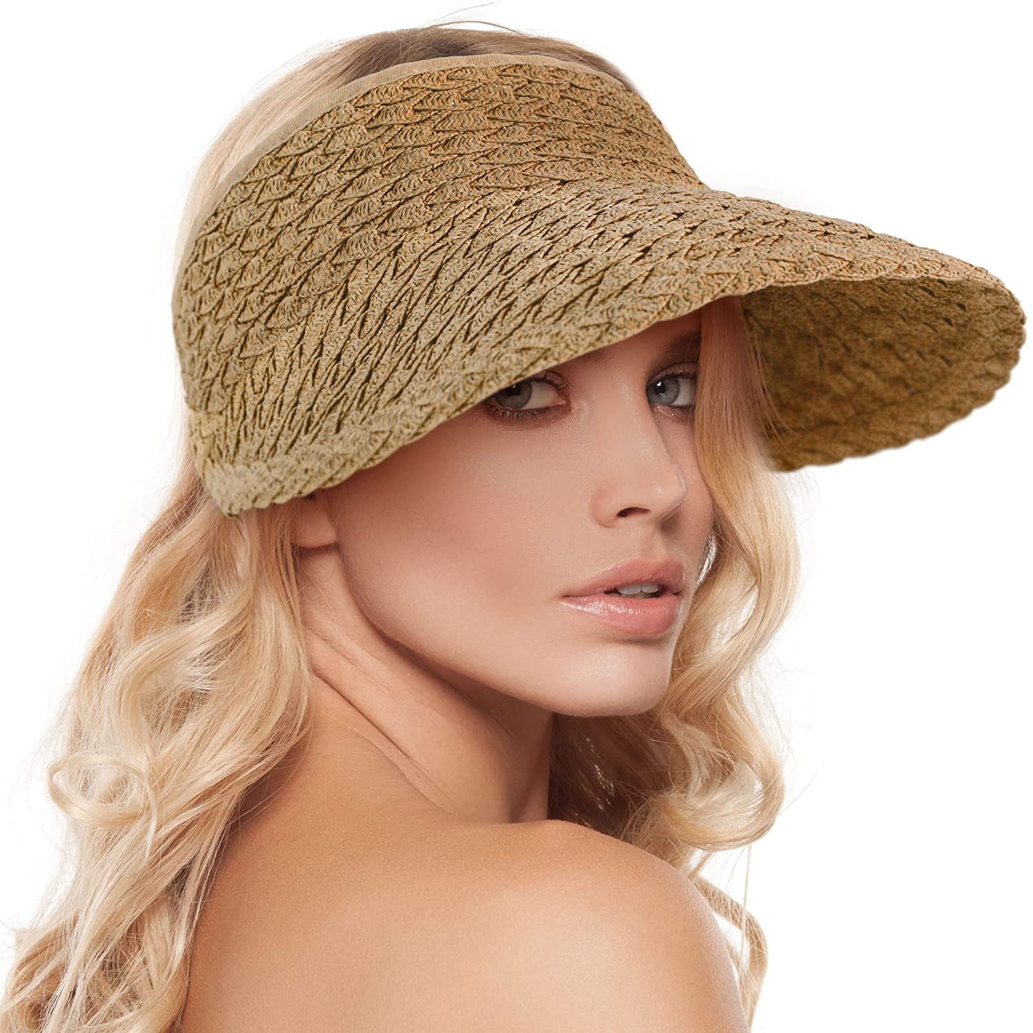 Foldable Straw Golf Visor Hat | Walmart 