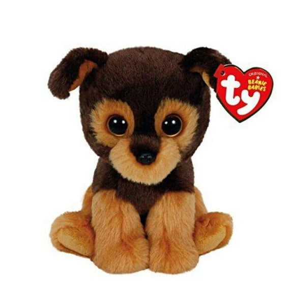 TY Beanie Baby - TUCKER the Brown Dog (Regular Size 6" Plush) (BONUS 1 FUN CHOPS & 1 ZIPPER BRACELET)