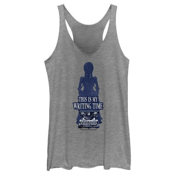 Women's Wednesday This is My Writing Time Racerback Tank Top Gray Heather X Small