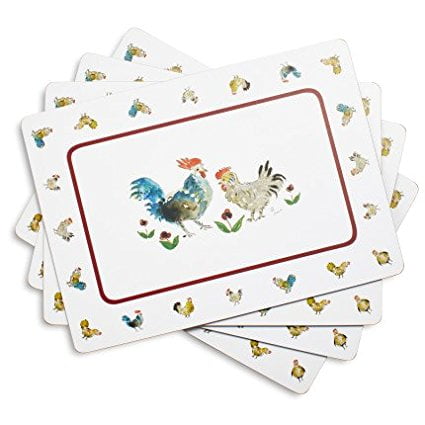 Jacques Pepin Collection Chickens Cork Backed Placemats Set Of 4