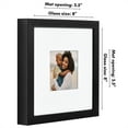 thumbnail image 2 of Americanflat 8x8 Picture Frame with Shatter-Resistant Glass with 4x4 Mat Display Photo Soho Collection - Black, 2 of 7
