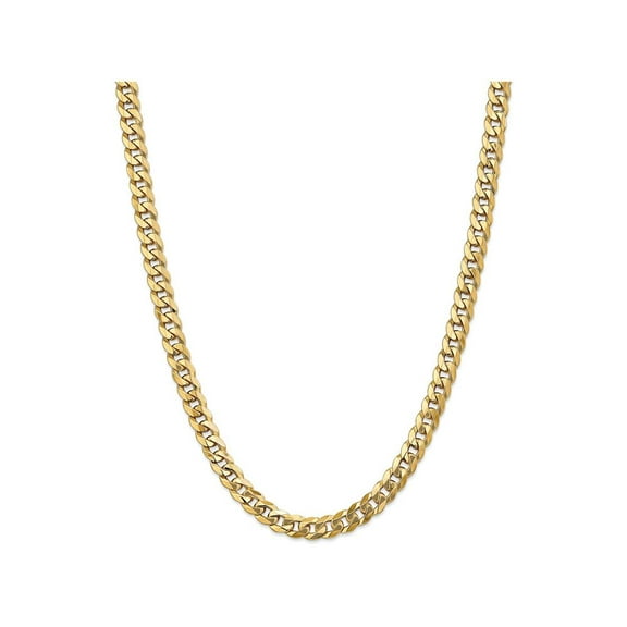 Finest Gold 14K Yellow Gold 8 mm Flat Beveled Curb Chain 8 in. Bracelet