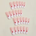 thumbnail image 2 of Fofosbeauty Christmas Nails 24pcs Press on False Nails Tips, Coffin Fake Acrylic Nails, French Small Heart, 2 of 7