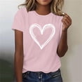 thumbnail image 2 of Timegard Tops for Women Crew Neck Short Sleeve Print Fitting Comfy Casual Tee Tops Drop Shoulder Summer, 2 of 4