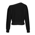 thumbnail image 3 of Womens Blouses Long Sleeve Shirt Women Casual Fashion Solid Color Button T-Shirt Long Sleeves One Shoulder Top Blouse Tops Black-1 M, 3 of 4