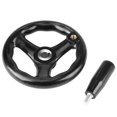 thumbnail image 1 of 1PC 12*125mm Black Round 3 Spoke Hand Wheel for Lathe Milling Machine, 1 of 4