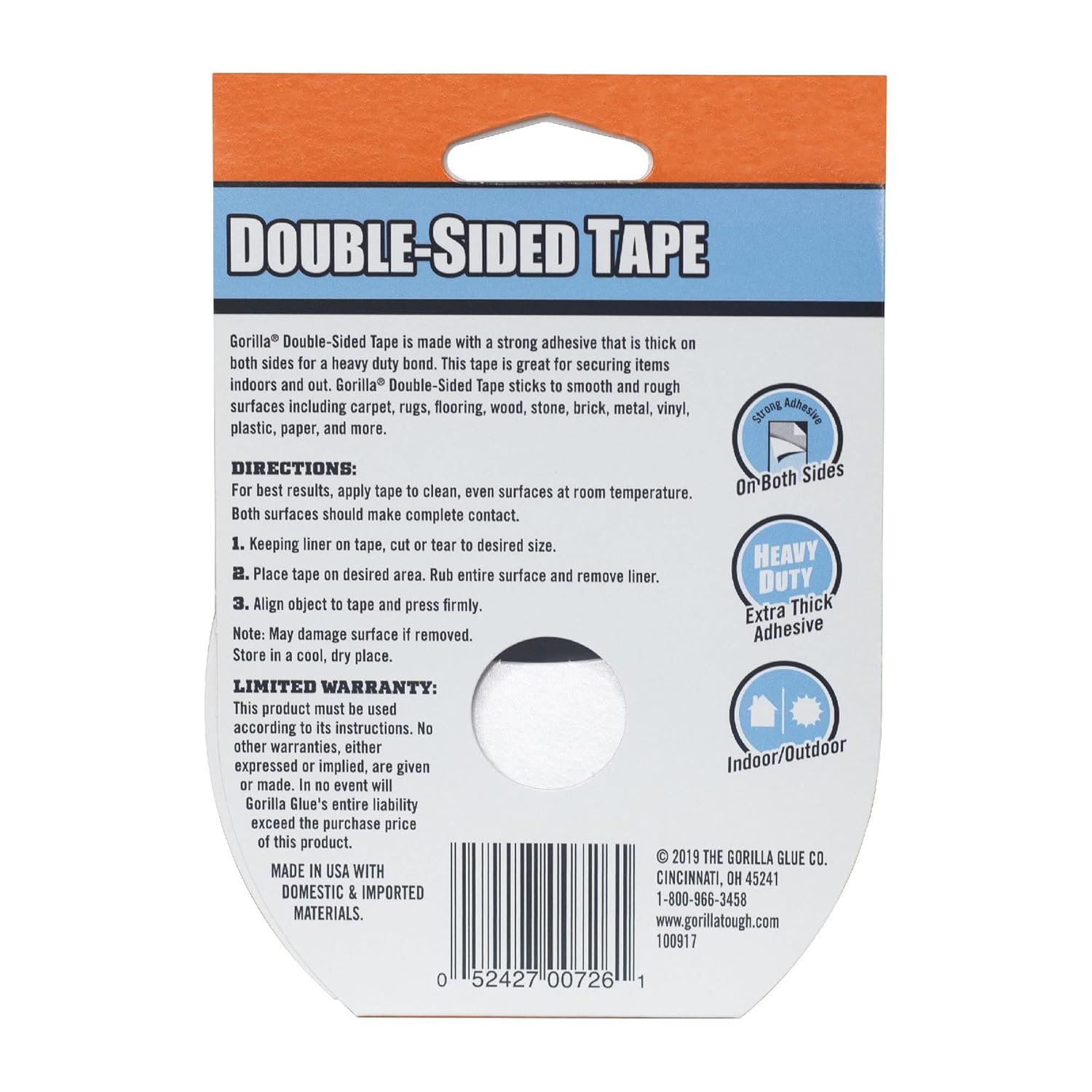 Double-Sided Tape, 1.41" x 8 yd, Gray, (Pack of 2)