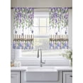 thumbnail image 5 of Spring Purple Flowers Sheer Curtains 45 Inch Length 2 Panels Set Window Treatments, Farmhouse Leaves Fences Watercolor Rod Pocket Semi Curtains for Living Room/Bedroom/Kitchen Décor, 104"W x 45"L, 5 of 7