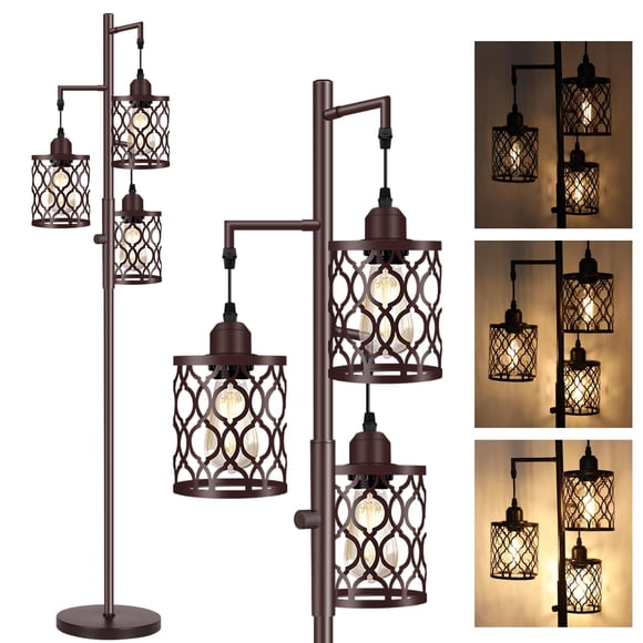Lámpara de pie industrial farmhouse de 173 cm ROTTOGOON de 3 luces