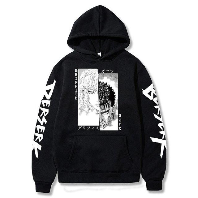 Sudaderas con capucha con estampado de Anime japonés Berserk Guts Griffith, Sudaderas de manga larga de lana de Hip Hop, ropa de hombre, Sudaderas, Jersey informal