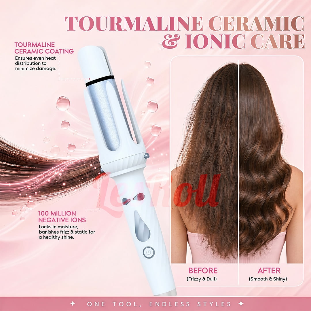 3-in-1 Curling Iron & Straightener Brush Kit – 1” & 1.25” Barrels for Beach Waves, Loose Curls & Smooth Hair