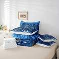 thumbnail image 6 of Manfei Cute Butterfly 7pcs Bedding Comforter Set,Chic Diamond Queen Bedding Sets,Blue Glitter Print Queen Sheet Sets For Girls,Luxury Bedroom Decor, 6 of 8