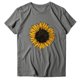 thumbnail image 3 of Gibobby Playera de Manga Corta con Cuello Redondo Blusa manga corta con cuello redondo y estampado girasol talla grande para mujer(Gris,M), 3 of 5