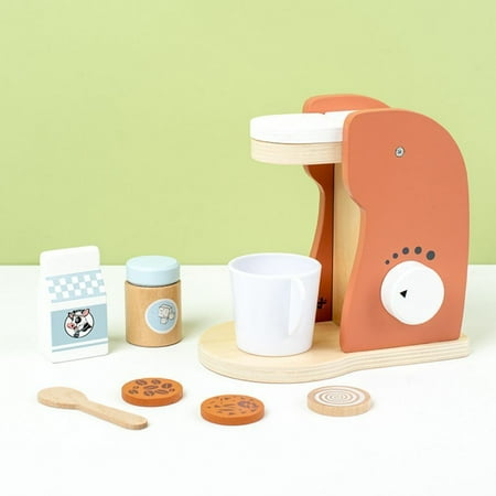Esaierr Toddler Kids Toys Kitchen Sets Toys Wooden Early Learning Kitchen Set Coffee Machine Milk Machine Toys Ages3+ Boys Girls Play House Toys Gift