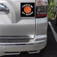 thumbnail image 2 of DistinctInk Custom Bumper Sticker - 3" x 3" Decorative Decal - Black Background - Basketball There is No Off Season, 2 of 2