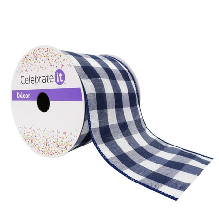 UPC: 0191518420487 | 4 Buffalo Check Wired Ribbon by Celebrate It™ Décor