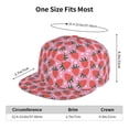 thumbnail image 6 of Daiia Strawberry print Flat Bill Hats Flat Brim Trucker Cap Baseball Cap Adjustable Classic Low Profile Hat Unconstructed Plain Cap, 6 of 9