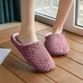 thumbnail image 2 of Dakaela Women's Men's House Slippers Lightweight Cotton Indoor Slides Non Slip Waffle Home Shoes, 2 of 8