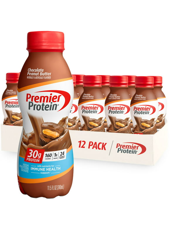 Premier Protein Shake, Chocolate Peanut Butter, 30g Protein, 11.5 fl oz, 12 Ct