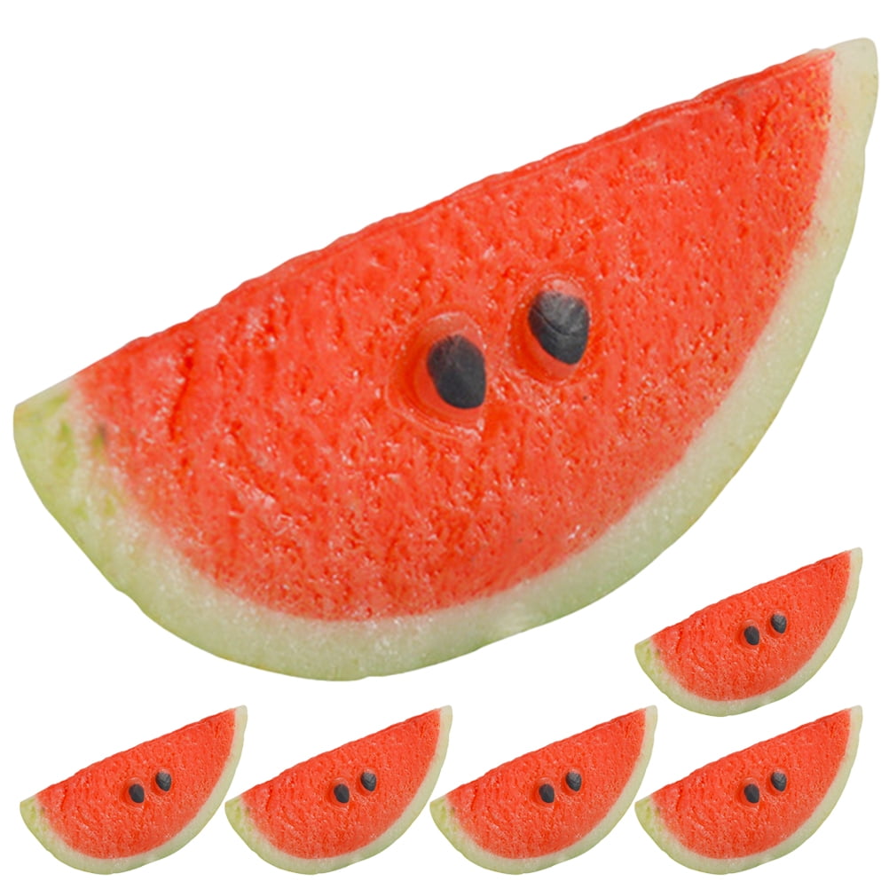 6pcs Fake Watermelon Artificial Watermelon Slices Realistic Fruit Model