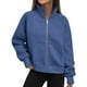 thumbnail image 2 of Neewe Women's Plain Casual Long Sleeve Lapel Zipper Sweatshirt Loose Jackets Tops With Pocket Daily, 2 of 8