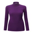 thumbnail image 1 of Women‘s Long Sleeve Rib Turtleneck Top Pullover Sweater L RED, 1 of 6