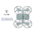thumbnail image 1 of BotaniNest Drone Style LED Ceiling Fan Light Three Adjustable Color Modes Modern Drone Shaped Ceiling Fan Lamp E27 Lamp Holder Remote Control Extension Rod Suitable For Bedrooms Living, 1 of 5
