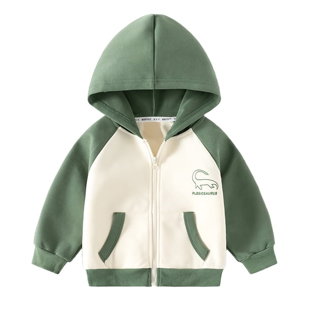 Gibobby Abrigos de invierno para niños y niñasChaqueta con capucha y estampado de dinosaurio de manga larga para niños pequeños y bebés, abrigo con crema(AG, 3-4 Años)