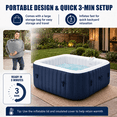 thumbnail image 3 of Seizeen Inflatable Hot Tub, 4-6 Person Hot Tub Set, 73'' Square Portable Home Spa w/130pcs Jet, Lockable Cover, Storage Bag, 2 Cup Holders, 4 Replacement Filter, 240gal, 3 of 8