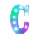 thumbnail image 2 of Letras luminosas LED con control remoto | Decoración con letras para fiestas y eventos en casa | Funciona con pilas o USB | 16 modos de cambio de color, 2 of 7