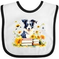 thumbnail image 3 of Inktastic Bookworm Border Collie Girls Baby Bib, 3 of 4