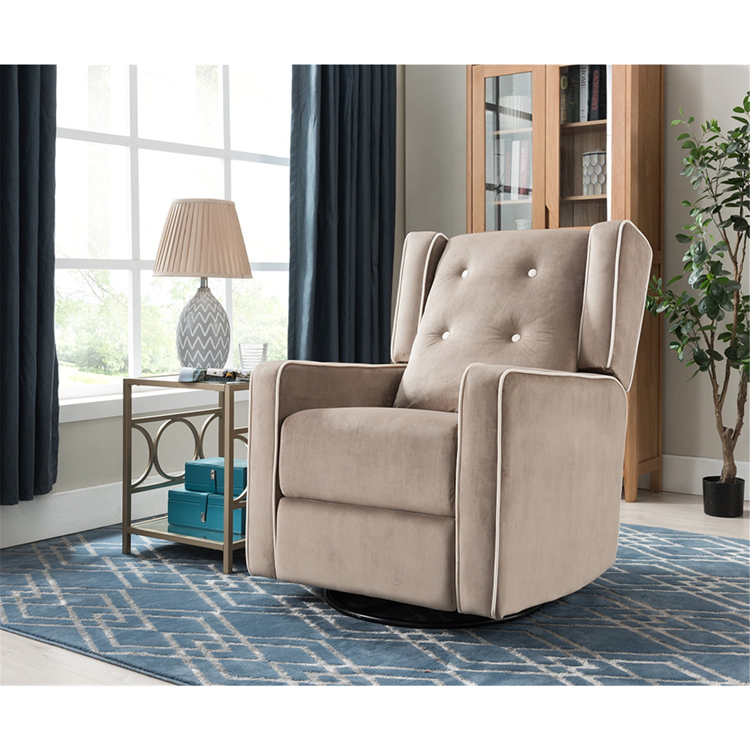 Odelia Swivel Glider Rocker Recliner by Naomi HomeColorMocha,Fabric