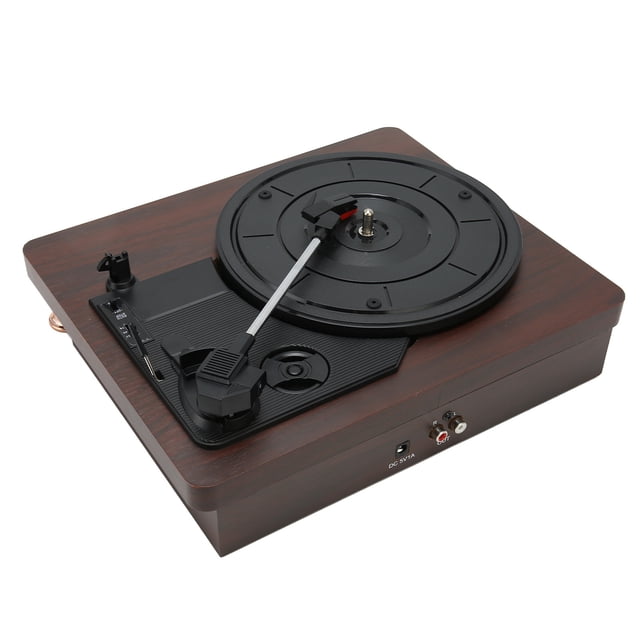Record Player, 3 Speeds AUX Input Retro Turntable Record Player for Home Decoration US Plug