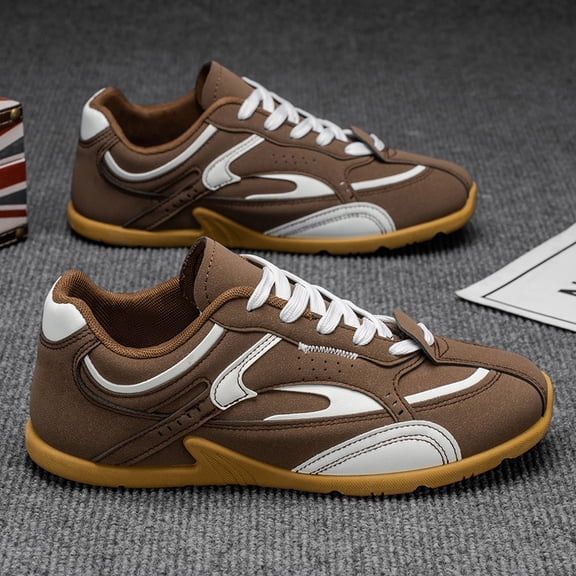 New/Men'S 2026 Spring New Retro Training Sneakers Casual & Comfortable Everyday Shoes | Versatile Flat-Soled White Agan Shoes, Lightweight Sports Footwear,  Upper, Rubber & PVC Sole, Fabric & Inner,