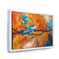 thumbnail image 3 of Blue Cerulean Warbler Bird Sitting On A Branch 32 in x 16 in Framed Painting Canvas Art Print, by Designart, 3 of 5