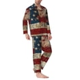 thumbnail image 2 of Fotbe American Flag1 Pijama de Hombre con Estampado de Manga Larga, Conjunto de 2 Piezas, Ropa de Dormir Suave y Cómoda con Bolsillos-Medium, 2 of 7