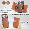 thumbnail image 2 of Designed for iPhone 17 Pro Wallet Case,2-in-1 Magnetic Detachable Card Holder,Compatible with Mag-safe,With Kickstand,PU Leather Anti-Scratch Shockproof Rugged Phone Case,Brown, 2 of 10