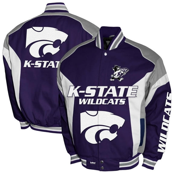Men's Franchise Club Purple Kansas State Wildcats Driven Full-Zip Twill Jacket