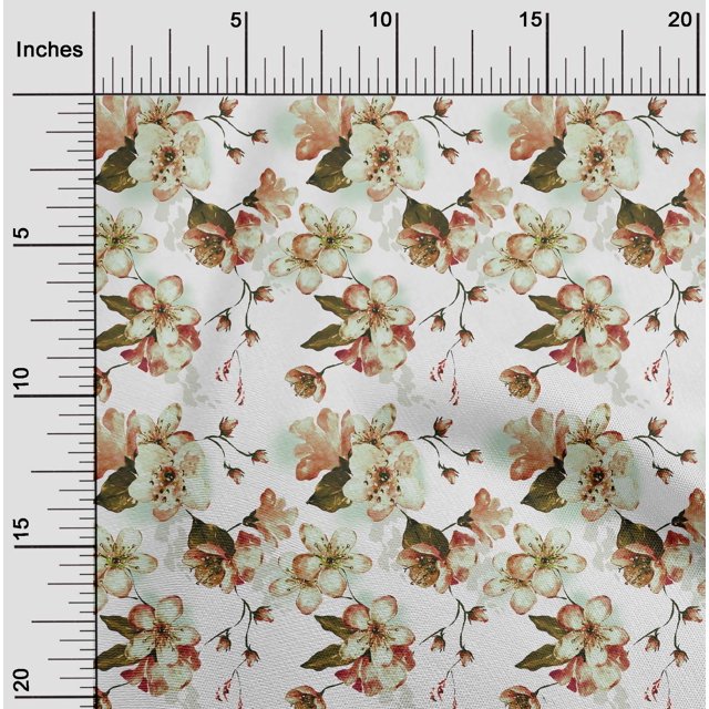 oneOone Viscose Jersey Mint Fabric Florals Dress Material Fabric Print Fabric By The Yard 60 Inch Wide-R60