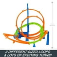 thumbnail image 6 of Hot Wheels Track Set w/ 5 Crash Zones, Motorized Booster, 1 Car, & 2 Loops, 6 of 12