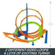 Hot Wheels Track Set w/ 5 Crash Zones, Motorized Booster, 1 Car, 2 Loops