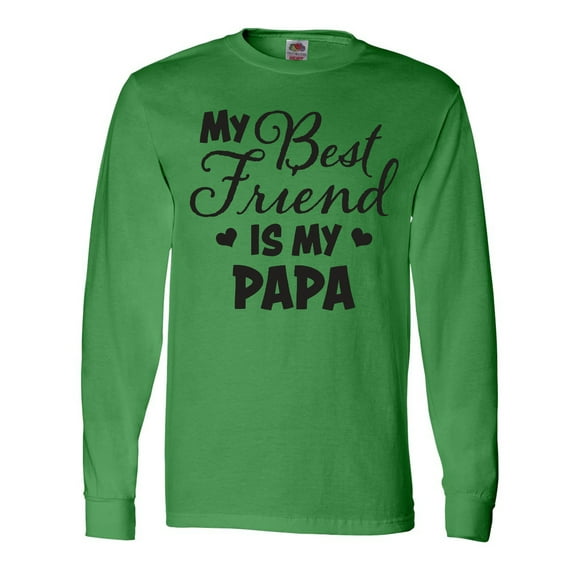 Inktastic My Best Friend is My Papa with Hearts Long Sleeve T-Shirt
