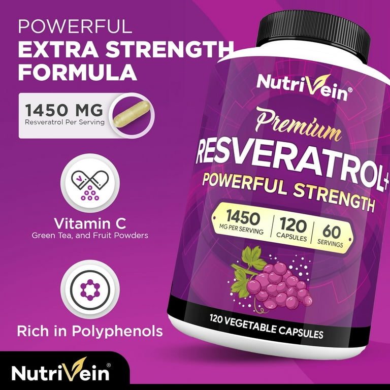 Gélules De Resvératrol 1500 Mg - Antioxydant Anti-âge - Santé Cardiaque & Cerveau