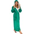 thumbnail image 1 of Silver Lilly Womens Sherpa Trim Fleece Robe with Hood - Full Length Warm Plush Luxury Bathrobe (Emerald Green, Small-Medium), 1 of 6