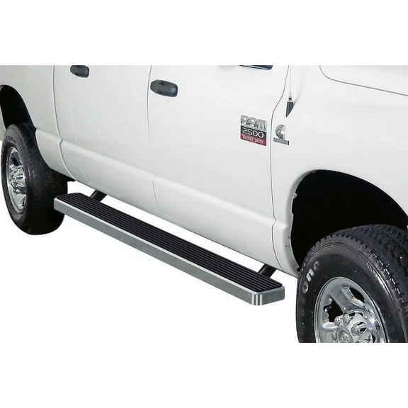 2002-2008 Dodge RAM 1500 Quad Cab 2003-2009 Dodge RAM 2500/3500 Quad Cab Hairline Finish 5 Inch Door to Door Side Bar Side Step Running Board