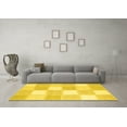 thumbnail image 3 of Ahgly Company Machine Washable Indoor Rectangle Checkered Yellow Modern Area Rugs, 2' x 3', 3 of 4
