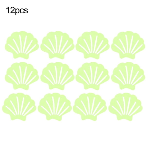 Dleadar 12PCS Glow-in-the-Dark Shell-Shaped Anti-Slip Stickers for Bathtubs & Stairs Home Decor
