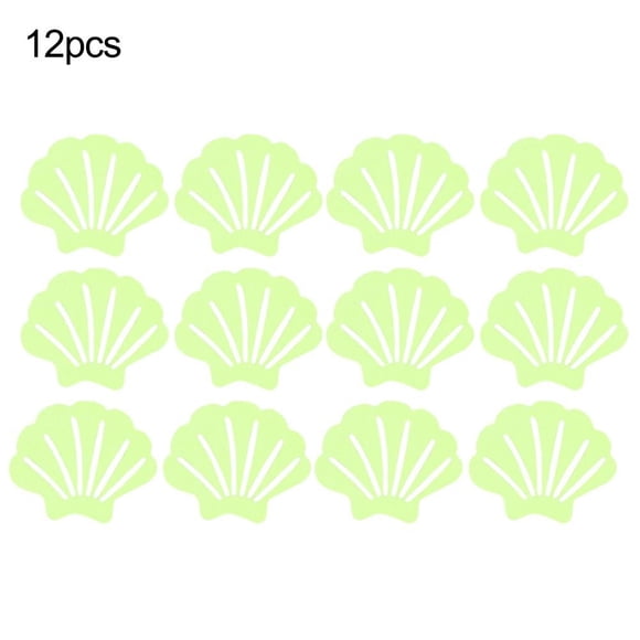 WinWay 12Pcs Glow-in-The-Dark Shell-Shaped Anti-Slip Stickers for Bathtubs & Stairs