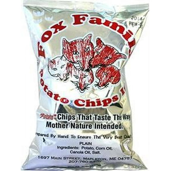 Fox Family Potato Chips, 7oz, Made in Maine - Gluten Free (Plain)